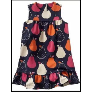 NEW Baby Gap navy blue polka dot pear sleeveless tank jumper dress ruffle 18-24
